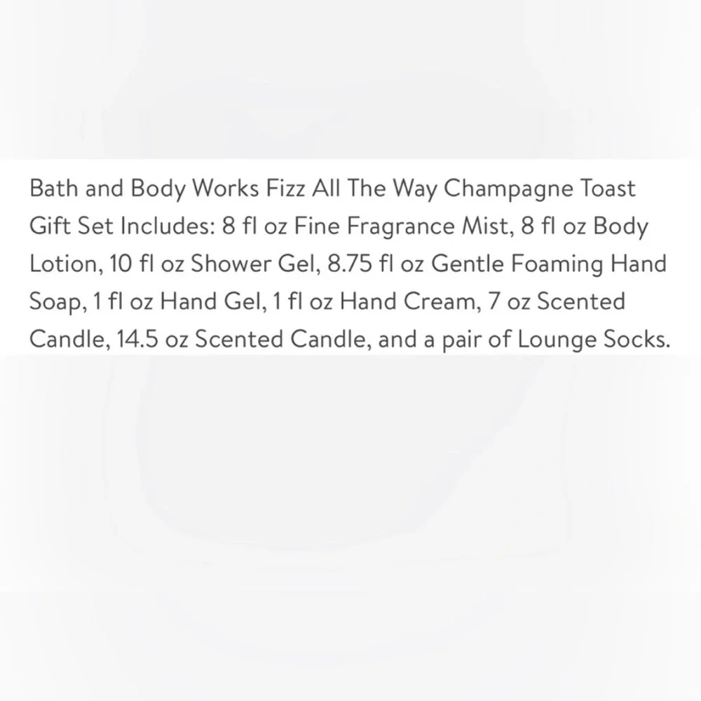 Bath & Body Works Fizz All The Way Champaign Toast Gift Set